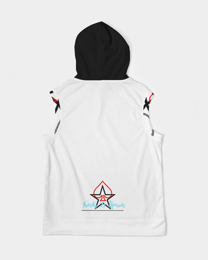 Black and white Trinity D. Marvin Men's Premium Heavyweight Sleeveless Hoodie
