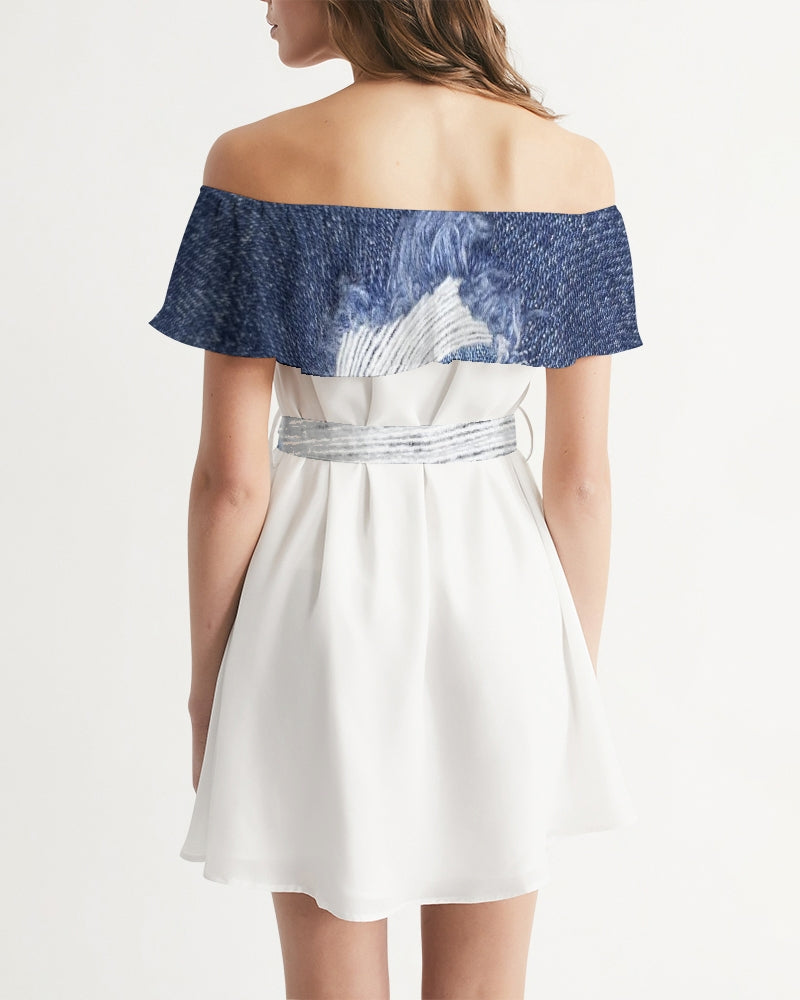 Blue jean by Marvin Jeans and Trinity D Marvin Women's Off-Shoulder Dress