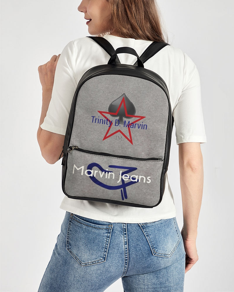 Cool grey Classic Faux Leather Backpack