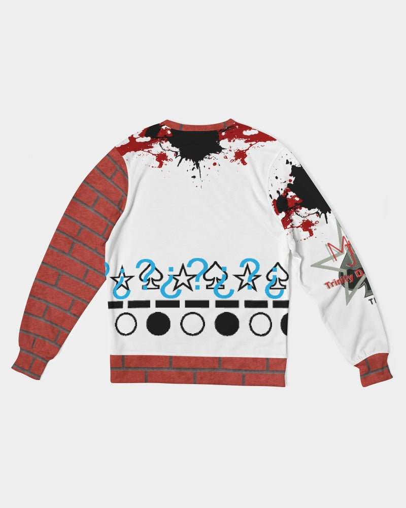 Brick city red awesome print by Marvin Jeans and Trinity D Marvin Men's Classic French Terry Crewneck Pullover