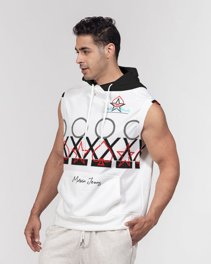 Black and white Trinity D. Marvin Men's Premium Heavyweight Sleeveless Hoodie