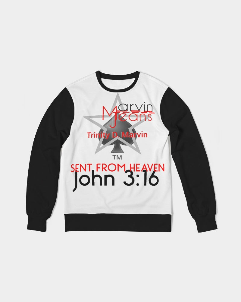 Sent from heaven by Marvin Jeans and Trinity D.Marvin Men's Classic French Terry Crewneck Pullover