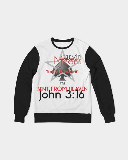 Sent from heaven by Marvin Jeans and Trinity D.Marvin Men's Classic French Terry Crewneck Pullover
