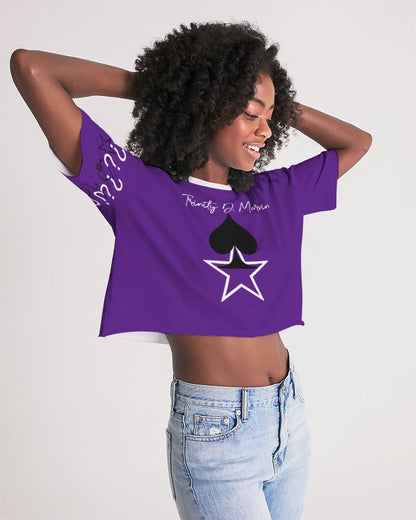 Purple Women's Lounge Cropped Tee