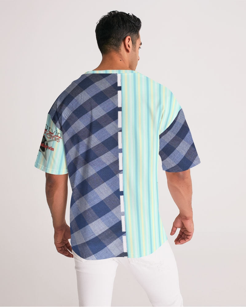 Blue stripes pin stripes by Marvin Jeans and Trinity D Marvin Men's Premium Heavyweight Tee