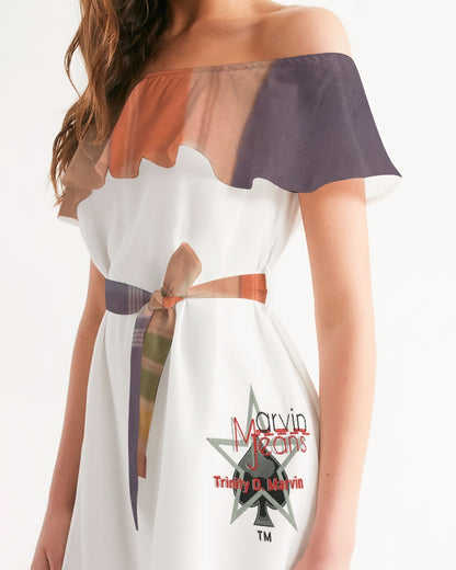 Legacy plaids by Marvin Jeans and Trinity D Marvin Women's Off-Shoulder Dress