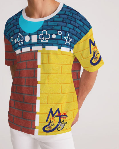 Brick city mix red, yellow ,blue by Marvin Jeans and Trinity D Marvin Men's Premium Heavyweight Tee