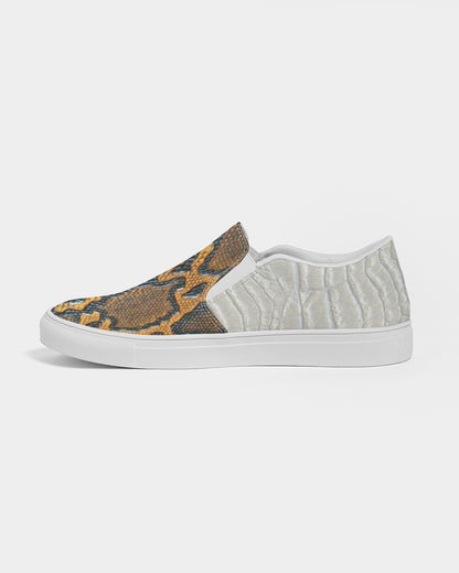 Calf print gator white by Marvin JEANS Men's Slip-On Canvas Shoe