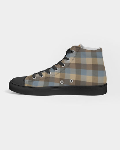 @plaids city Men's Hightop Canvas Shoe - Black