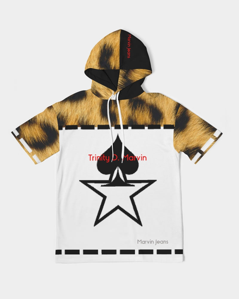 Leopard print Men's Premium Heavyweight Short Sleeve Hoodie