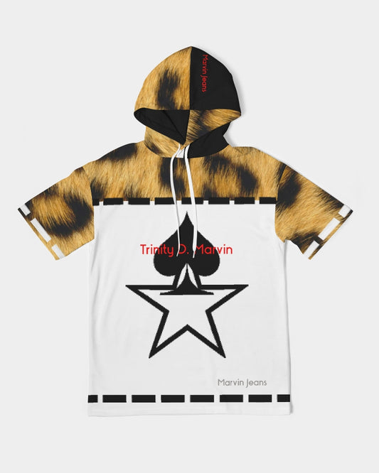 Leopard print Men's Premium Heavyweight Short Sleeve Hoodie