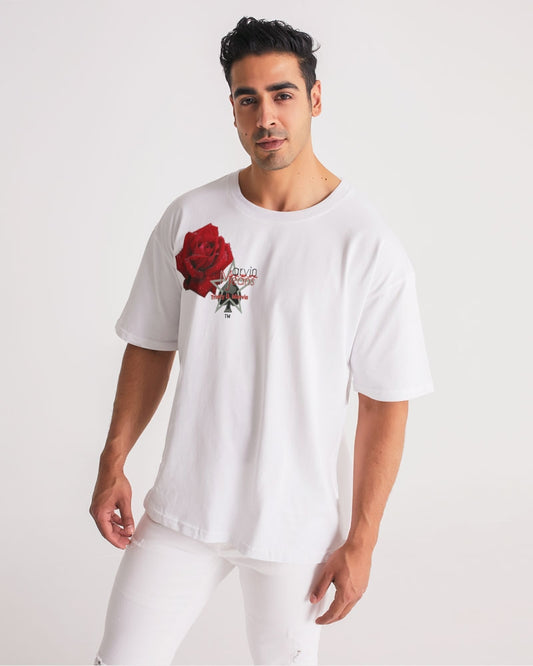 Red rose all white by Marvin Jeans and Trinity D Marvin Men's Premium Heavyweight Tee