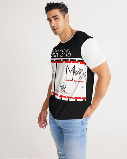 John 3:16 in God we trust by Marvin Jeans and Trinity D Marvin Men's Tee