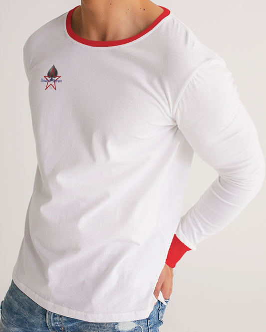 All White New-Legacy by Marvin Jeans and Trinity D Marvin Men's Long Sleeve Tee