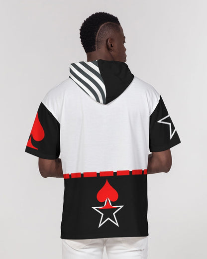 Zebra red by Trinity D. Marvin Men's Premium Heavyweight Short Sleeve Hoodie