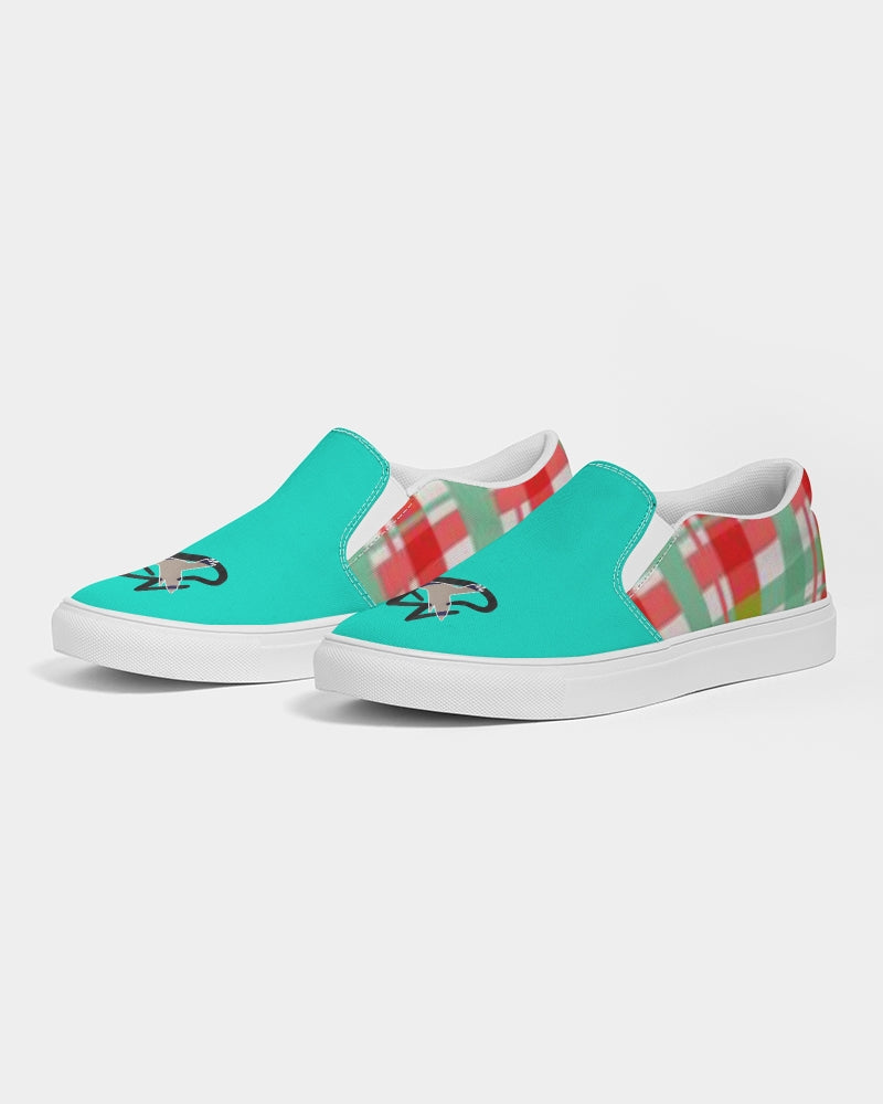Color grid dark mint by Marvin Jeans and Trinity D Marvin Men's Slip-On Canvas Shoe
