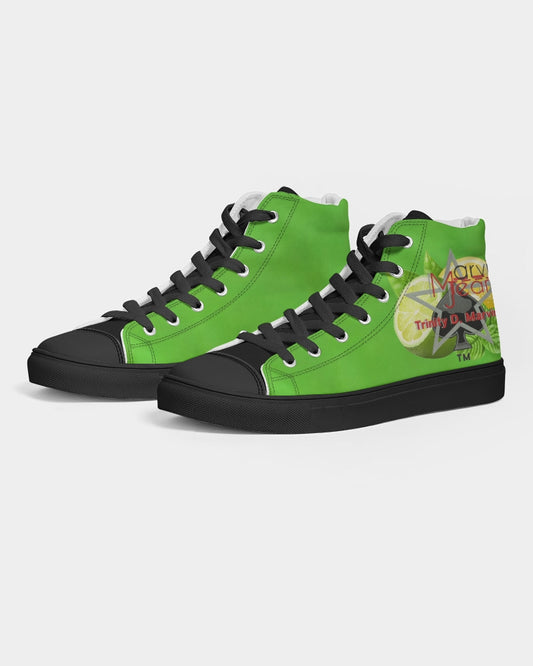 Lemon Lime Green Bay by Marvin Jeans and Trinity D Marvin Men's Hightop Canvas Shoe - Black