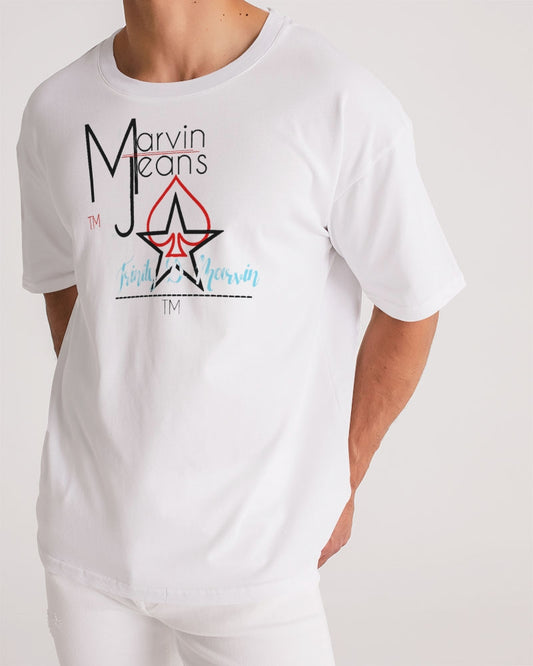 All White  Legacy by Marvin Jeans and Trinity D Marvin Men's Premium Heavyweight Tee