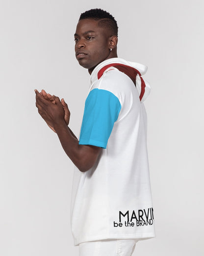 Word of mouth Loud blue BY MARVIN JEANS Men's Premium Heavyweight Short Sleeve Hoodie