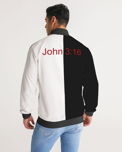 John 3:16 BY MARVIN JEANS Men's Stripe-Sleeve Track Jacket