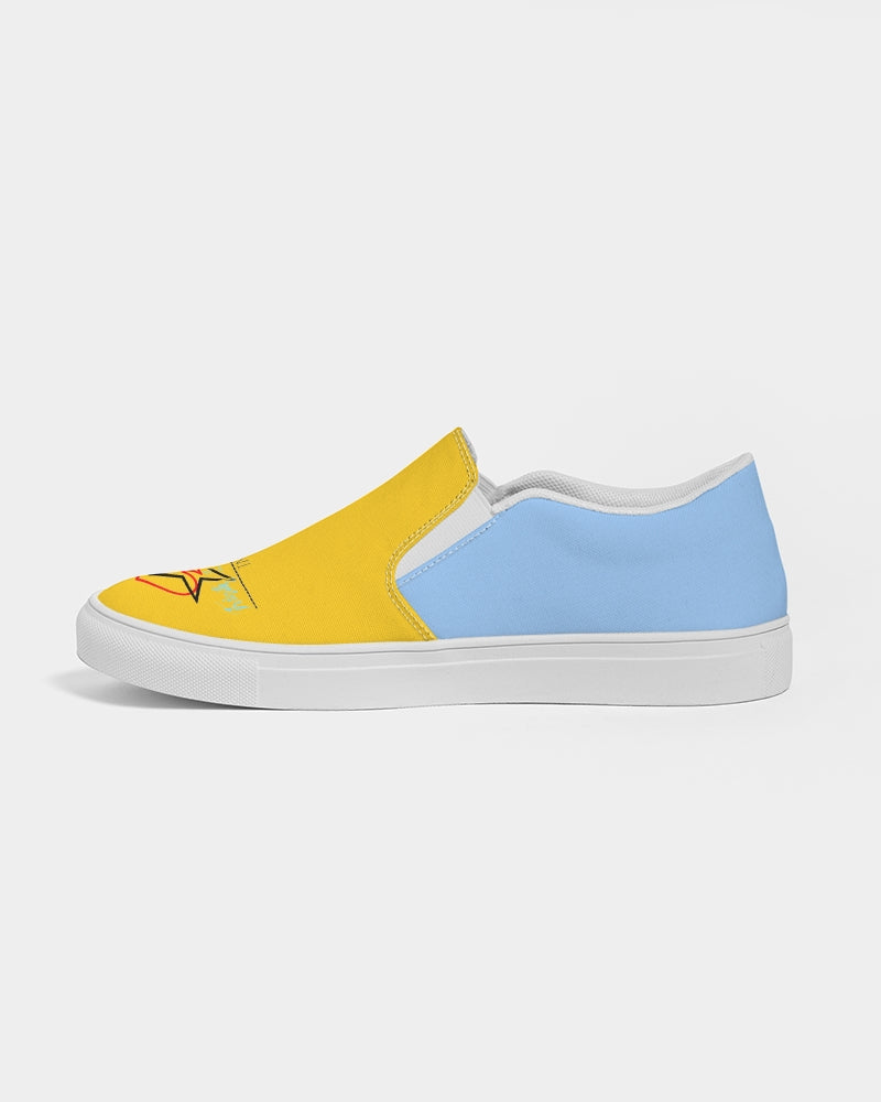 Yellow baby blue BY MARVIN JEANS Men's Slip-On Canvas Shoe