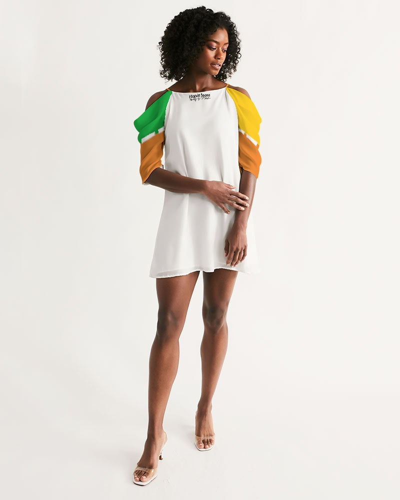 Crazy mix by Marvin Jeans and Trinity D Marvin Women's Open Shoulder A-Line Dress