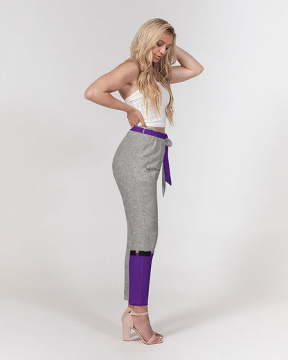 Purple cool grey Trinity D Marvin Women's Belted Tapered Pants