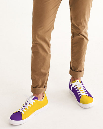 Yellow purple Men's Faux-Leather Sneaker