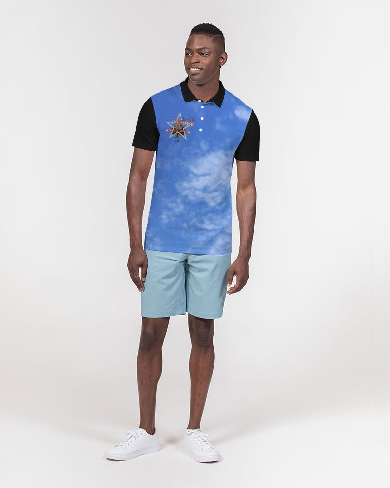 Sky blue by Marvin Jeans and Trinity D Marvin Men's Slim Fit Short Sleeve Polo