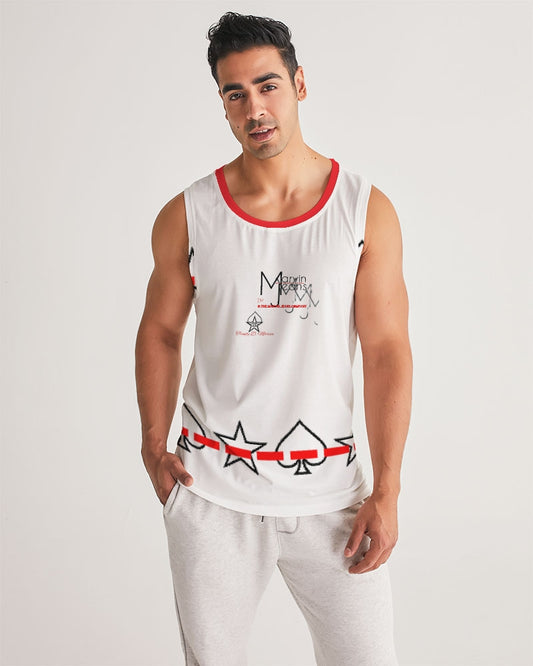 All white Men's Sports Tank