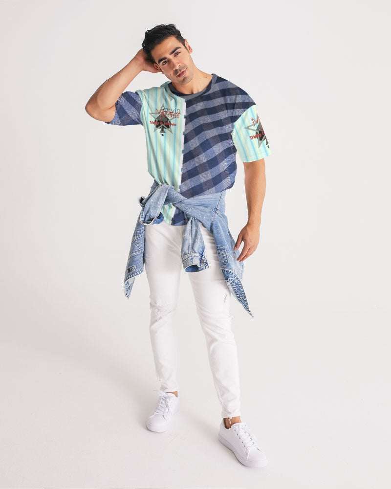 Blue stripes pin stripes by Marvin Jeans and Trinity D Marvin Men's Premium Heavyweight Tee