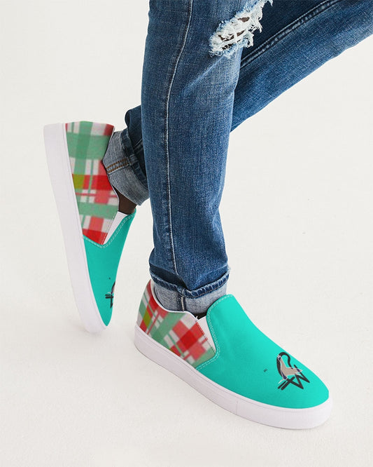 Color grid dark mint by Marvin Jeans and Trinity D Marvin Men's Slip-On Canvas Shoe