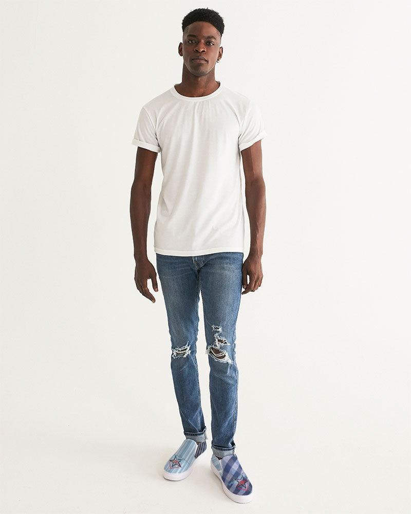 Blue stripes mix BY MARVIN JEANS Men's Slip-On Canvas Shoe