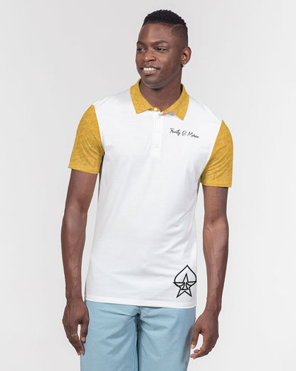 Gator yellow by Trinity D Marvin Men's Slim Fit Short Sleeve Polo