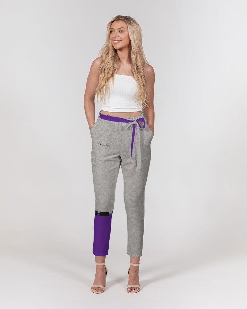 Purple cool grey Trinity D Marvin Women's Belted Tapered Pants