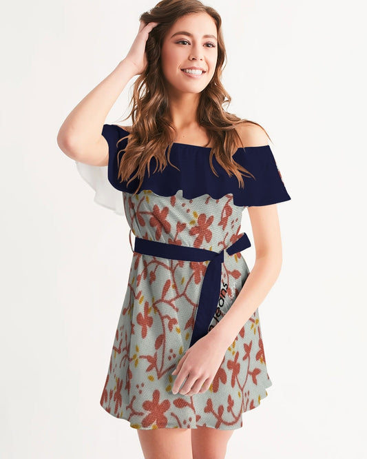Wildwood, blue  Women's Off-Shoulder Dress
