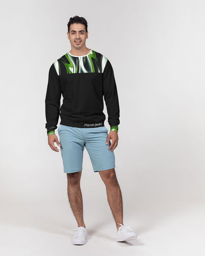 Black Ice BY MARVIN JEANS Men's Classic French Terry Crewneck Pullover