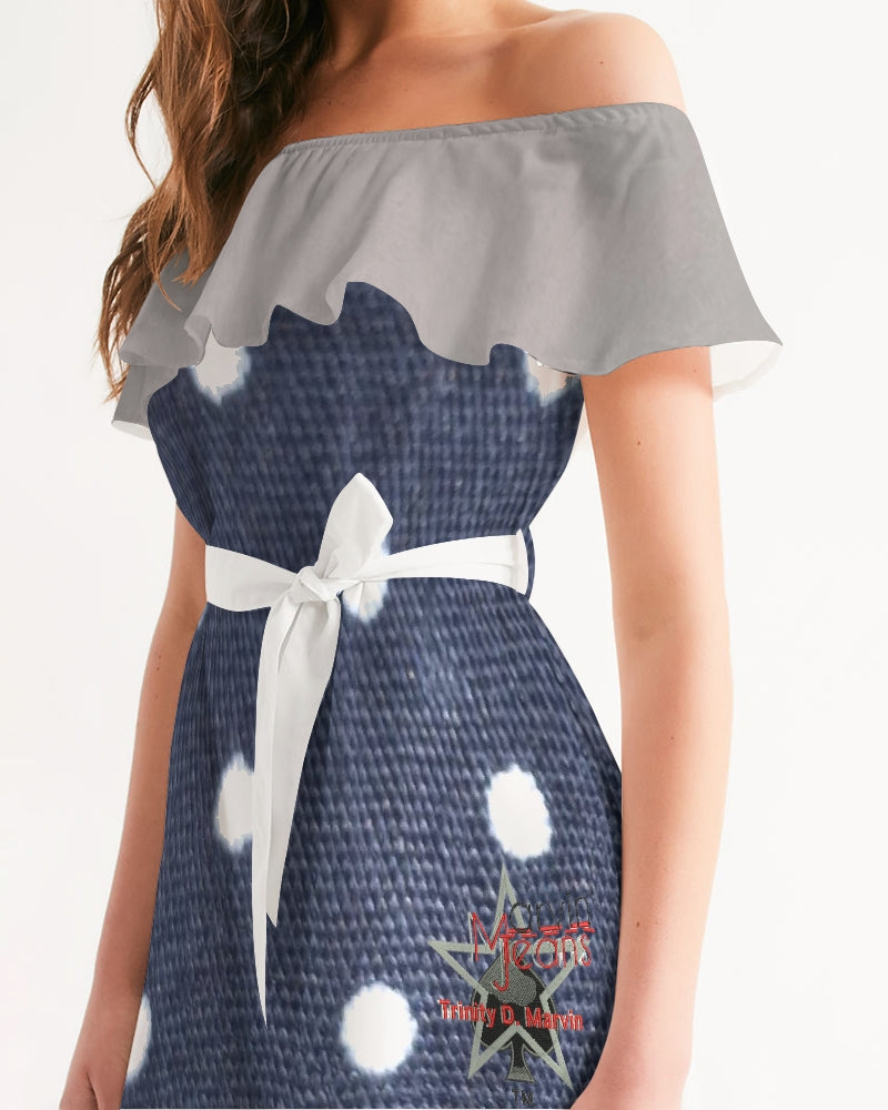 Dots by Marvin Jeans and Trinity D Marvin Women's Off-Shoulder Dress