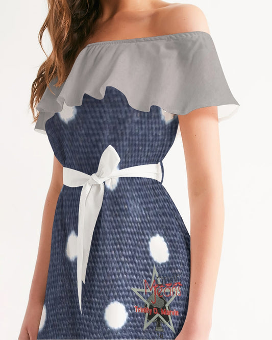 Dots by Marvin Jeans and Trinity D Marvin Women's Off-Shoulder Dress