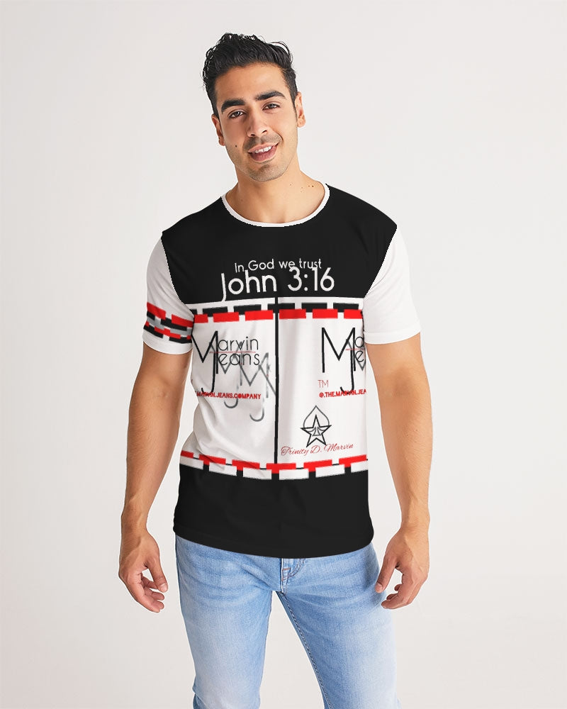 John 3:16 in God we trust by Marvin Jeans and Trinity D Marvin Men's Tee