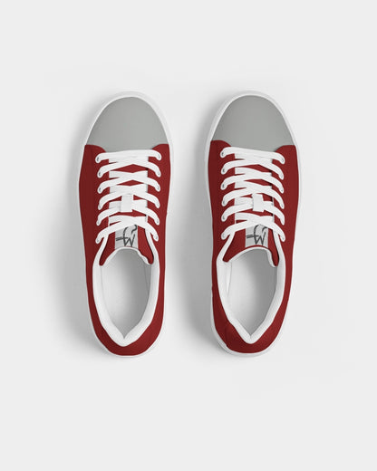 Maroon grey tip Men's Faux-Leather Sneaker