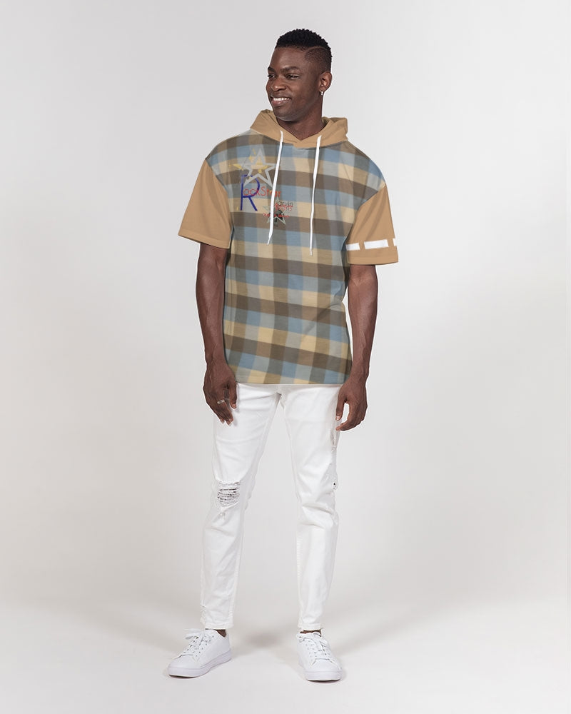 Rocstar @plaids by Marvin Jeans and Trinity D Marvin Men's Premium Heavyweight Short Sleeve Hoodie