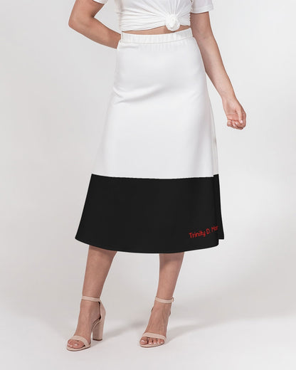 Black and white BY MARVIN JEANS Women's A-Line Midi Skirt