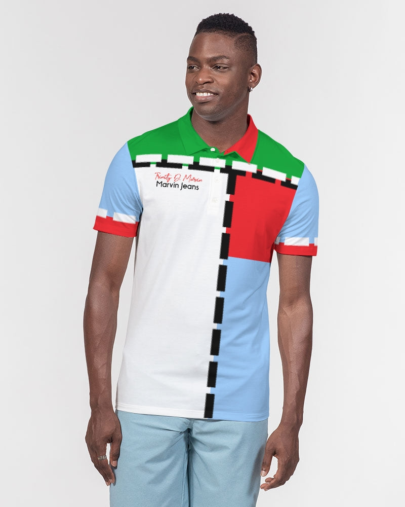 Cool colors MARVIN JEANS Men's Slim Fit Short Sleeve Polo