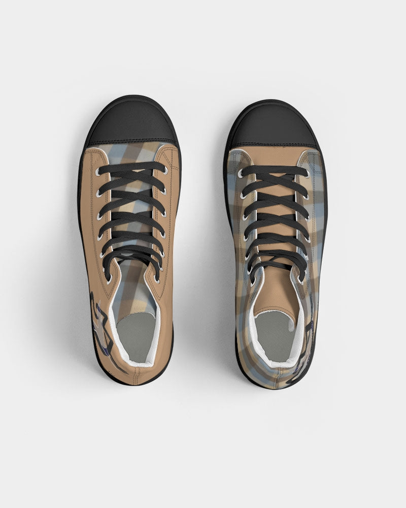 @plaids city Men's Hightop Canvas Shoe - Black