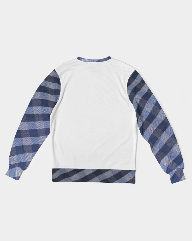 Double splash blue stripes by Marvin Jeans and Trinity D Marvin Men's Classic French Terry Crewneck Pullover