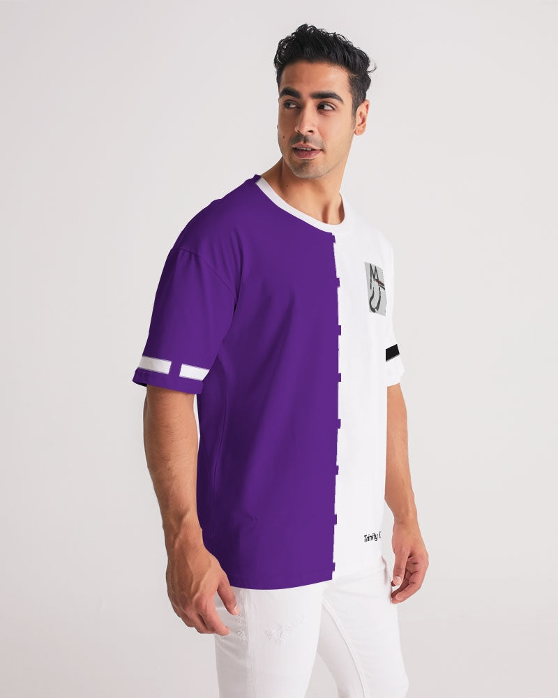Purple half white BY MARVIN JEANS Men's Premium Heavyweight Tee