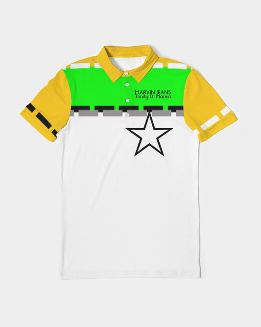 Lemon Lime Green Bay Men's Slim Fit Short Sleeve Polo