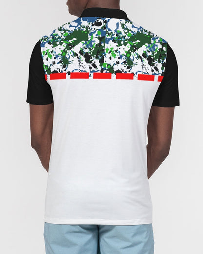 Wild splash by Marvin Jeans and Trinity D Marvin Men's Slim Fit Short Sleeve Polo