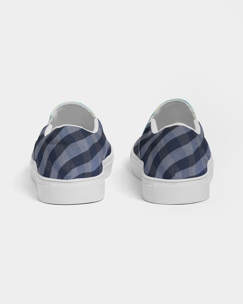 Blue stripes pin stripes BY MARVIN JEANS Men's Slip-On Canvas Shoe